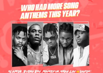Who had more song anthems this year
