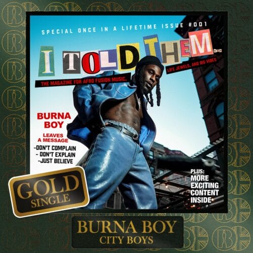 Burna Boy’s City Boys Achieves BRIT Gold Certification with Over 400K Sales