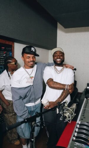 Davido Spotted in the Studio with Chris Brown, YG Marley, and Teni 3 Davido, YG Marley & Teni