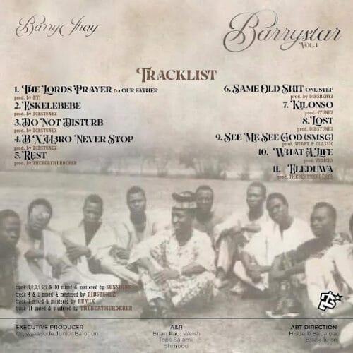 Barry Jhay Reveals Cover Art & Tracklist for Debut Album, Barrystar Vol. 1 2 Barry Jhay - Barrystar Vol. 1 Tracklist