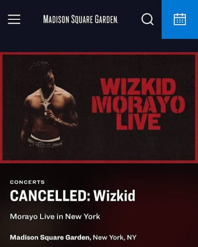 Morayo Tour Canceled